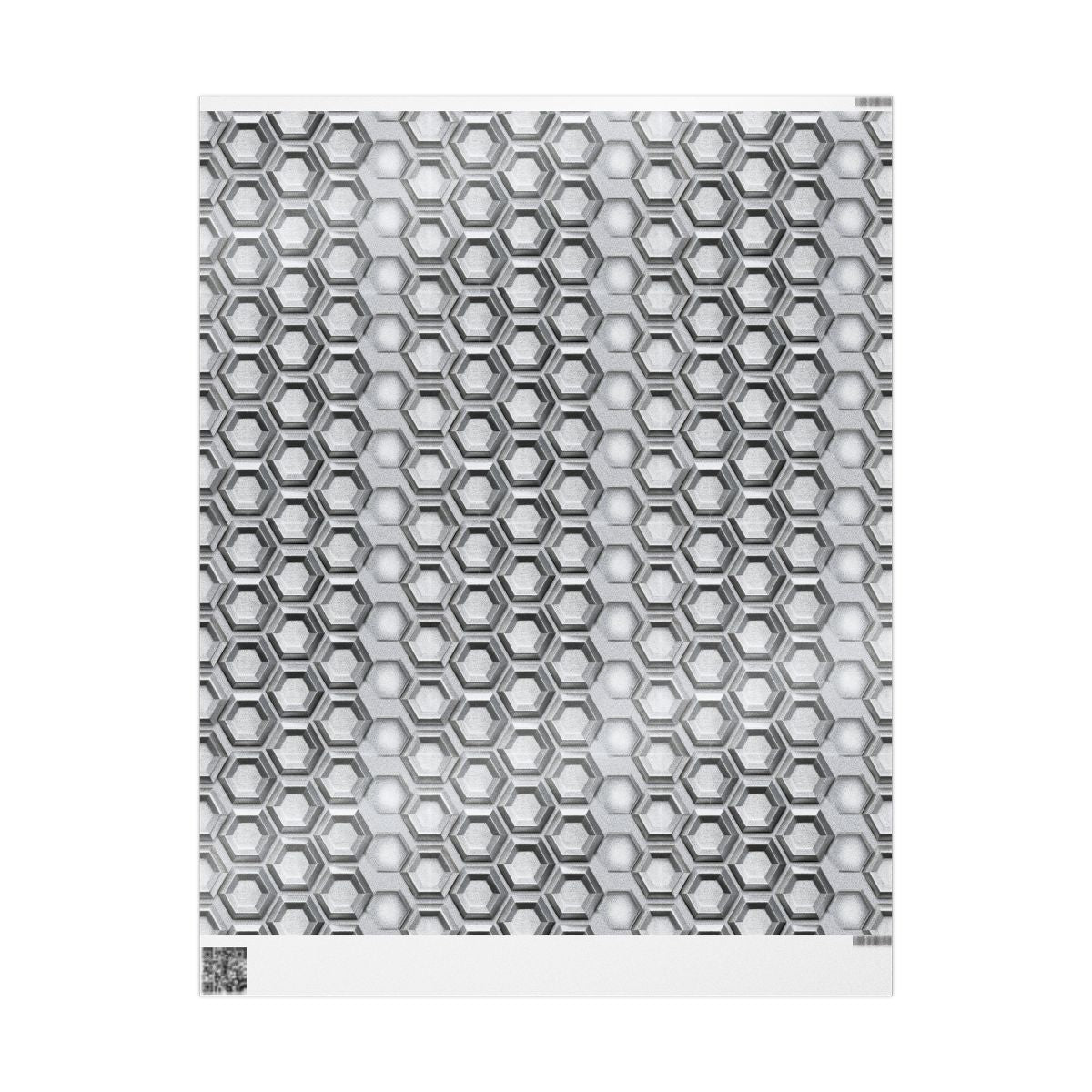 Silver Hexagon Honeycomb Wrapping Paper
