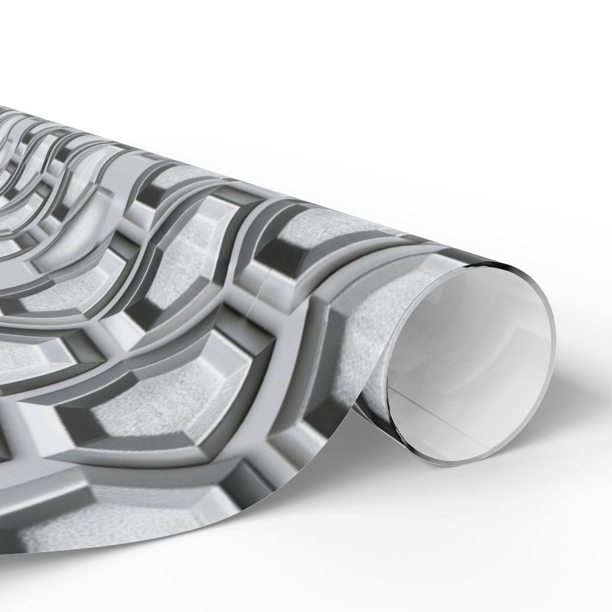 Silver Hexagon Honeycomb Wrapping Paper