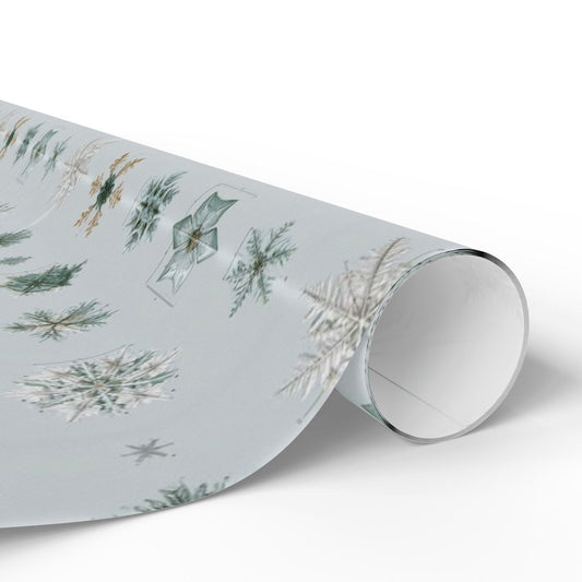 Snowflake Taxonomy Wrapping Paper | Scientific Snowflake Pattern | Winter Gift Wrap