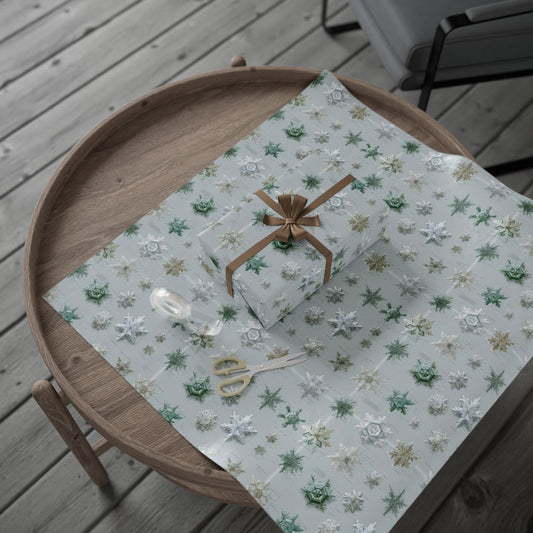 Snowflake Taxonomy Wrapping Paper | Scientific Snowflake Pattern | Winter Gift Wrap