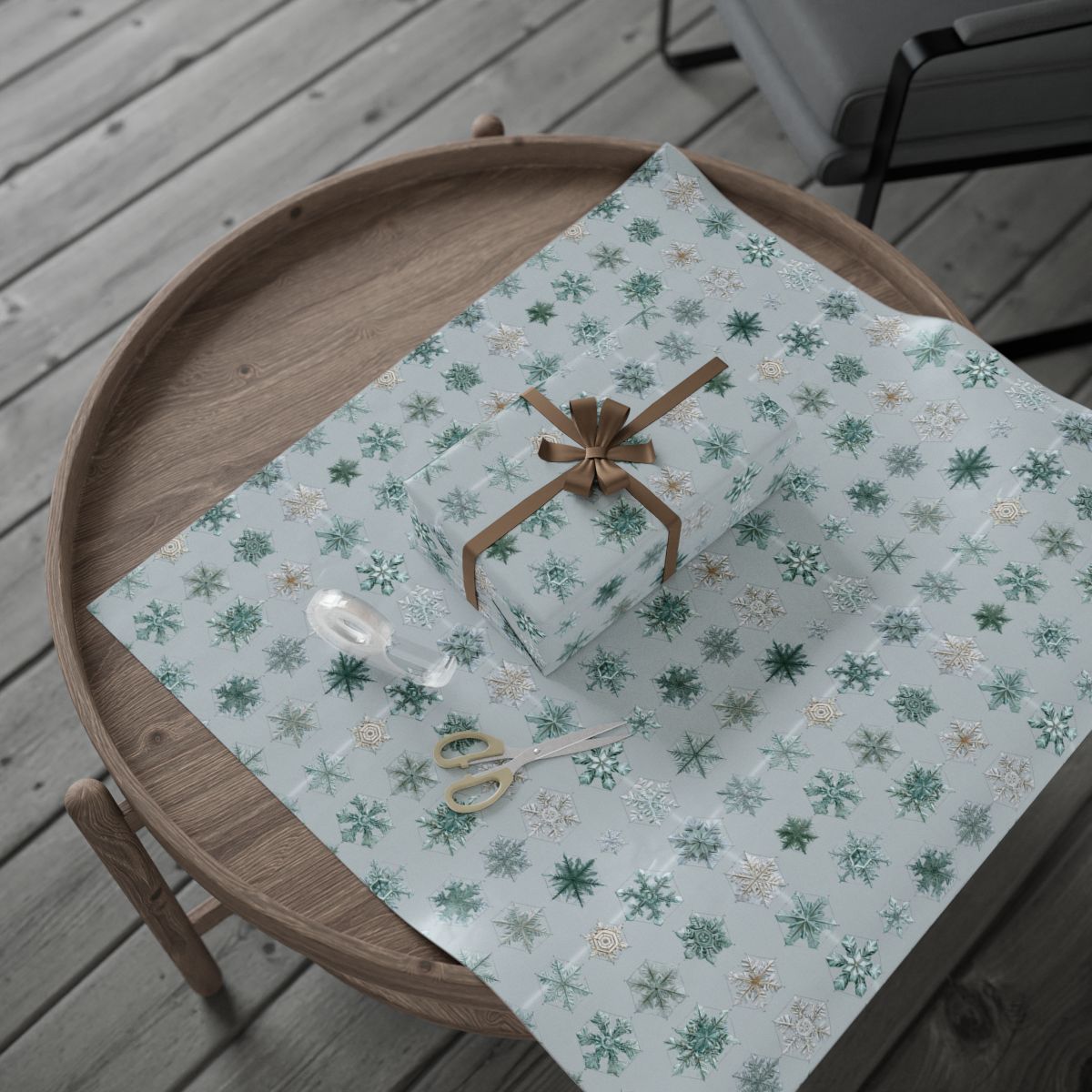 Snowflake Taxonomy Wrapping Paper | Scientific Snowflake Pattern | Winter Gift Wrap