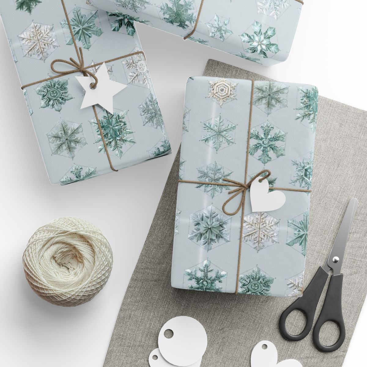 Snowflake Taxonomy Wrapping Paper | Scientific Snowflake Pattern | Winter Gift Wrap