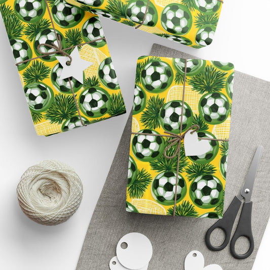 Soccer Balls & Grass Wrapping Paper