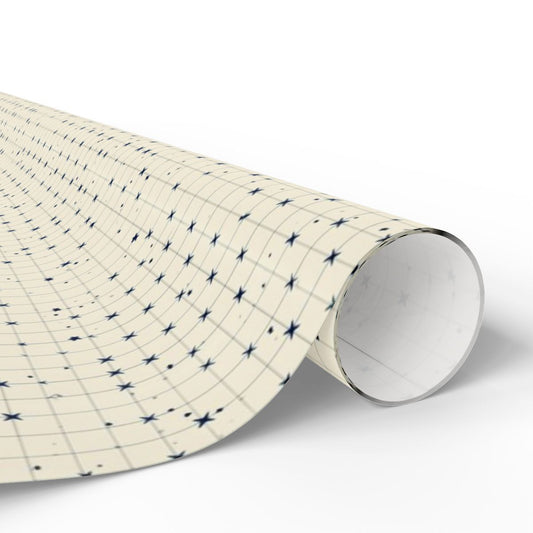 Star Grid Wrapping Paper | Minimalist Five-Pointed Star Pattern | All-Season Gift Wrap