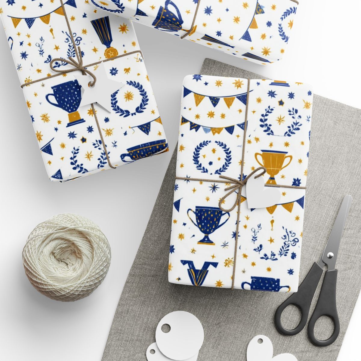 Summer Sports Wrapping Paper — Trophy & Award Pattern (Design 13)