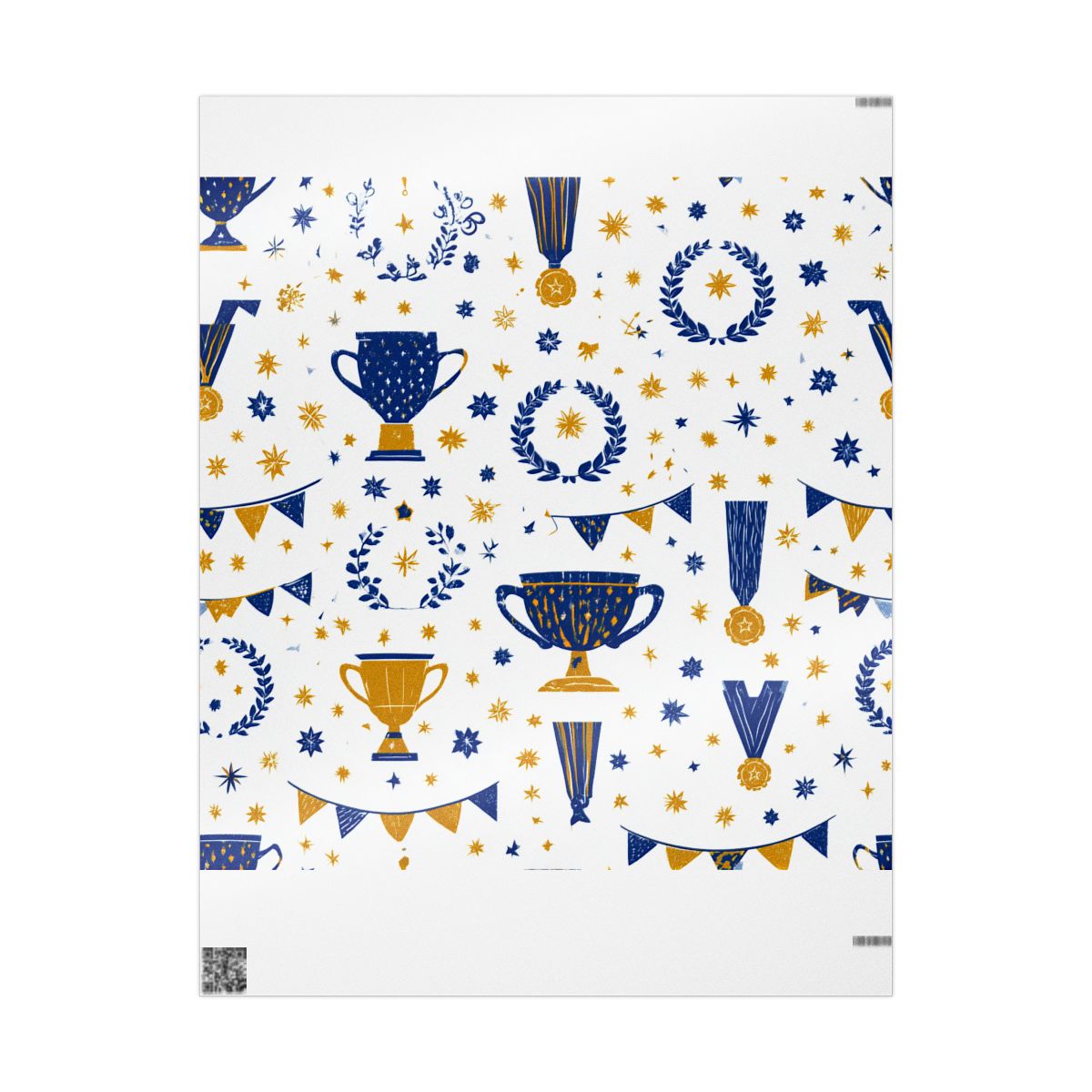 Summer Sports Wrapping Paper — Trophy & Award Pattern (Design 13)