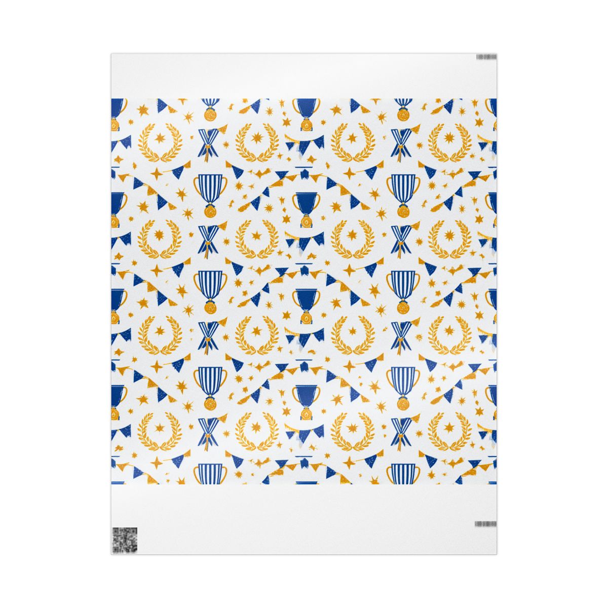 Summer Sports Wrapping Paper — Trophy & Award Pattern (Design 14)