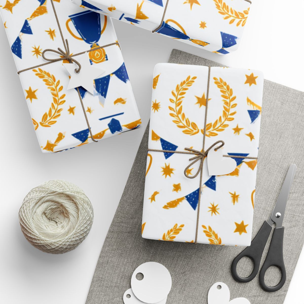 Summer Sports Wrapping Paper — Trophy & Award Pattern (Design 14)