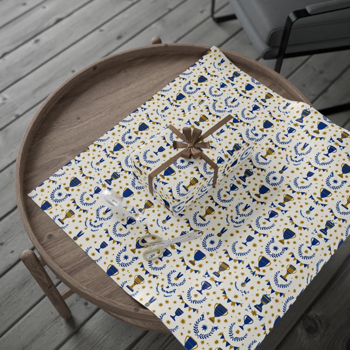 Summer Sports Wrapping Paper — Trophy & Award Pattern (Design 15)