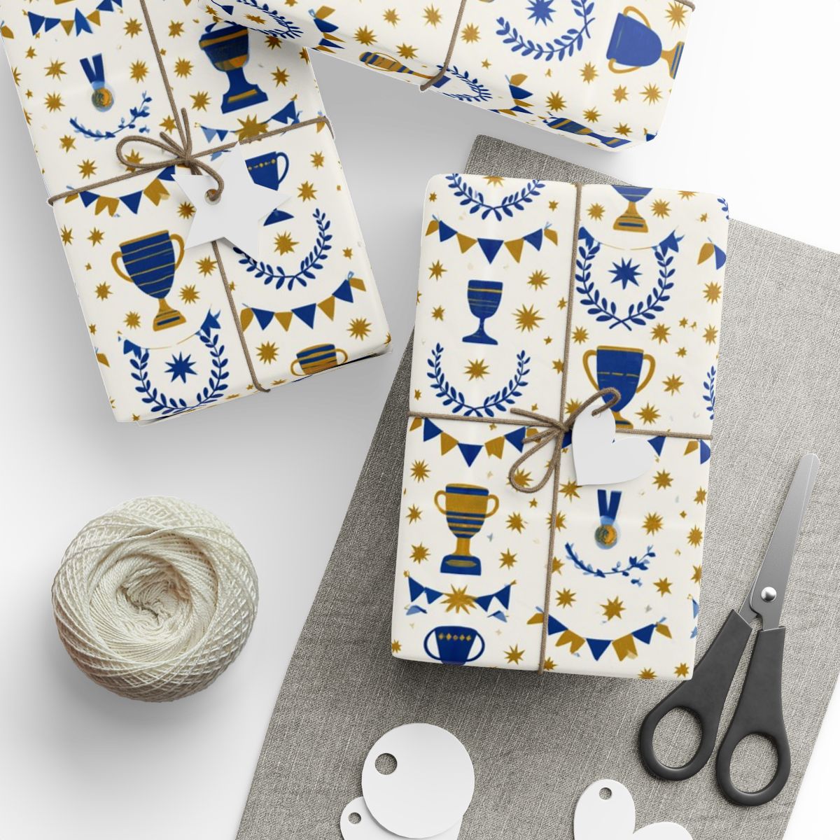 Summer Sports Wrapping Paper — Trophy & Award Pattern (Design 15)