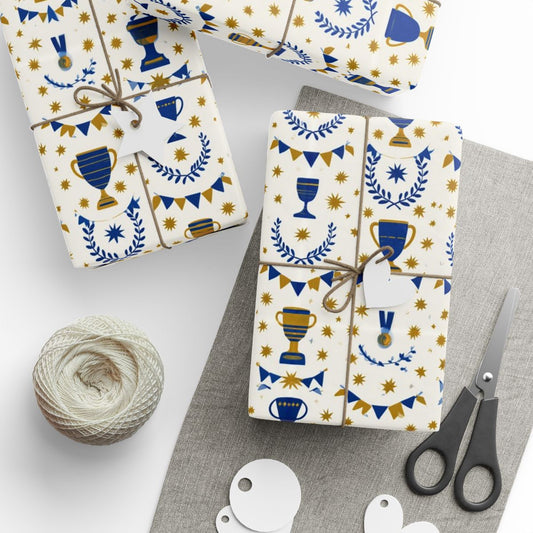 Summer Sports Wrapping Paper — Trophy & Award Pattern (Design 15)