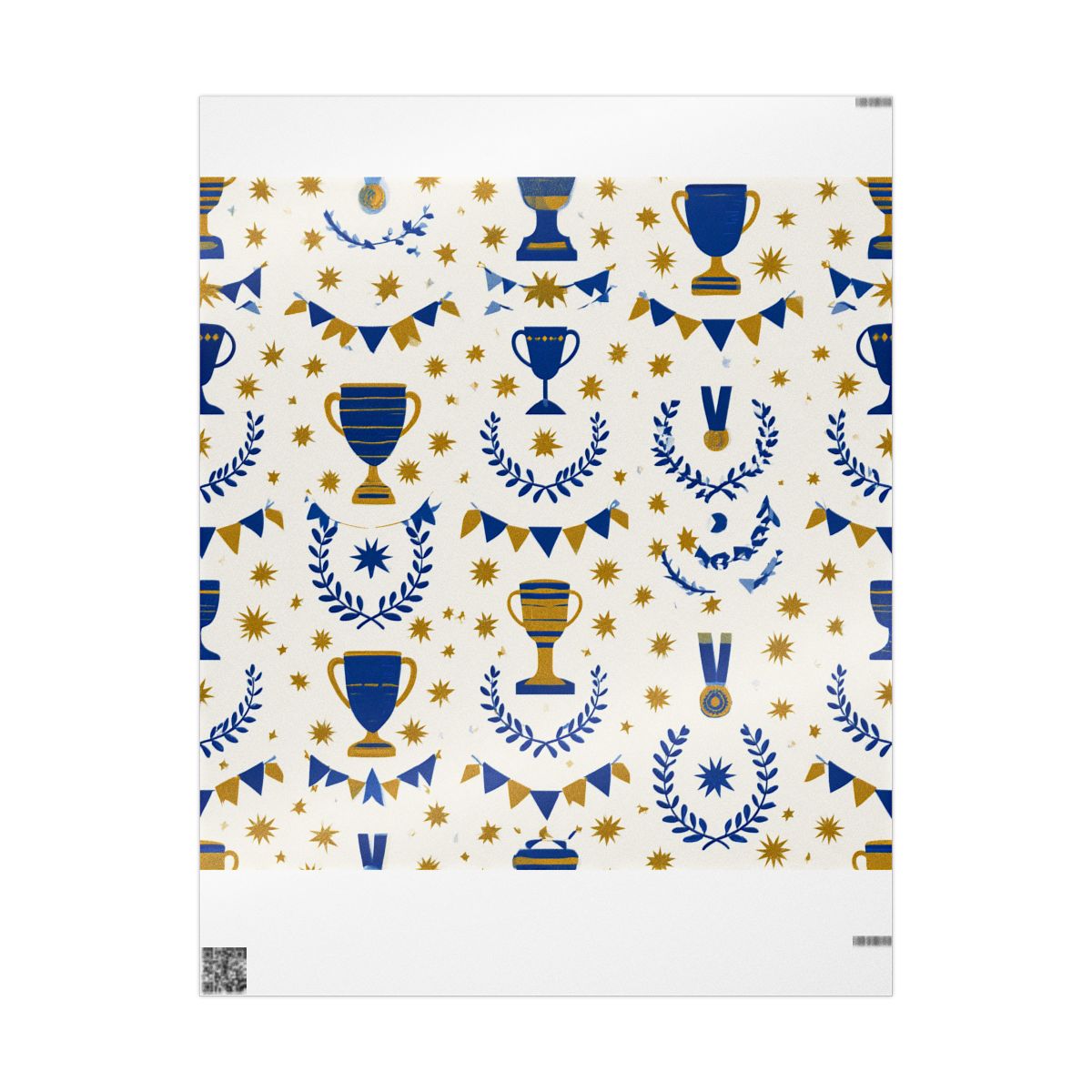 Summer Sports Wrapping Paper — Trophy & Award Pattern (Design 15)