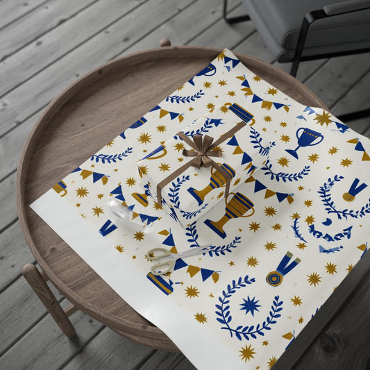 Summer Sports Wrapping Paper — Trophy & Award Pattern (Design 15)