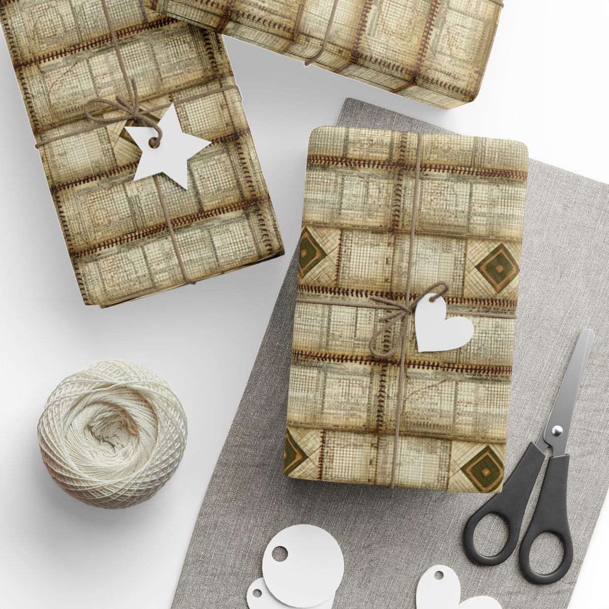 Summer Sports Wrapping Paper — Vintage Baseball Pattern (Design 10)