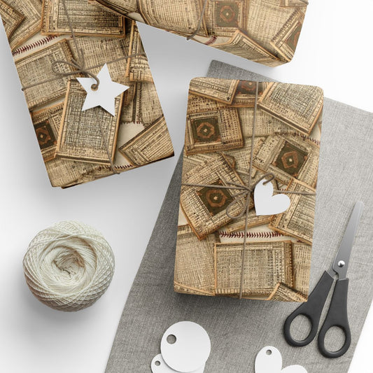 Summer Sports Wrapping Paper — Vintage Baseball Pattern (Design 11)