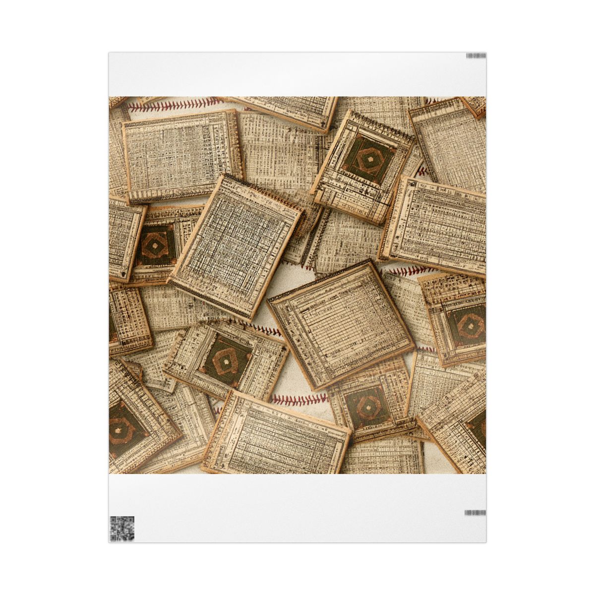 Summer Sports Wrapping Paper — Vintage Baseball Pattern (Design 11)