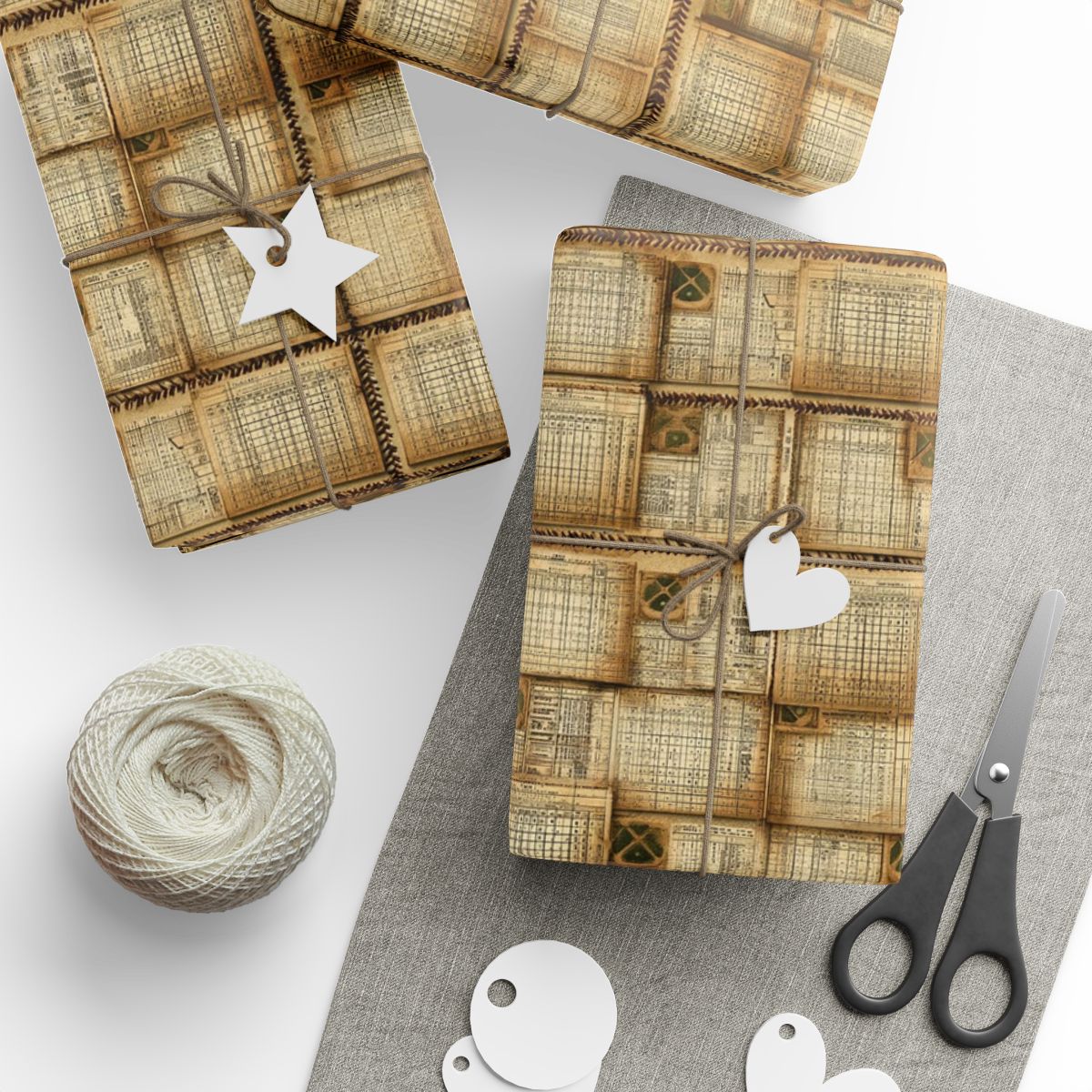 Summer Sports Wrapping Paper — Vintage Baseball Pattern (Design 12)