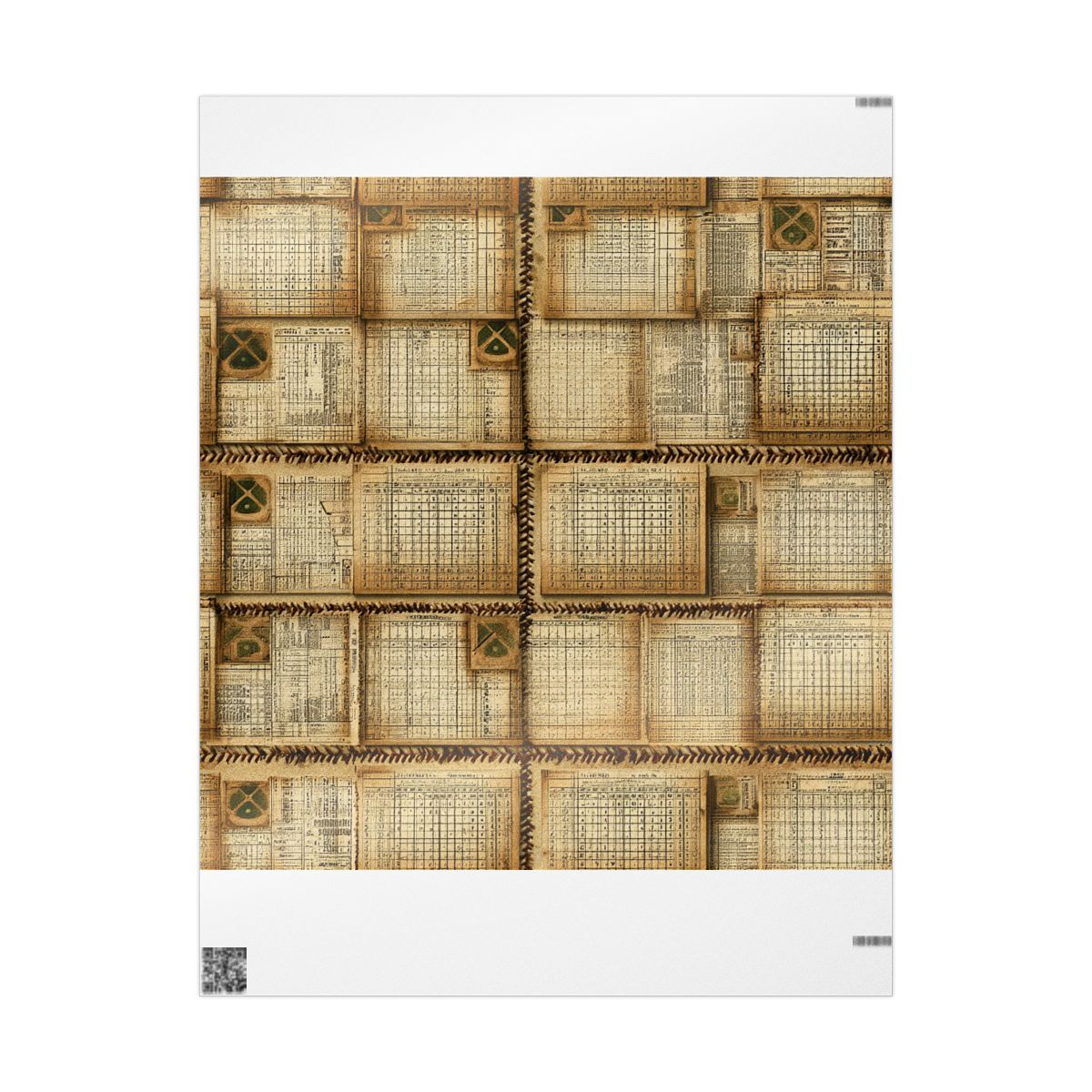Summer Sports Wrapping Paper — Vintage Baseball Pattern (Design 12)