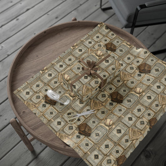 Summer Sports Wrapping Paper — Vintage Baseball Pattern (Design 9)