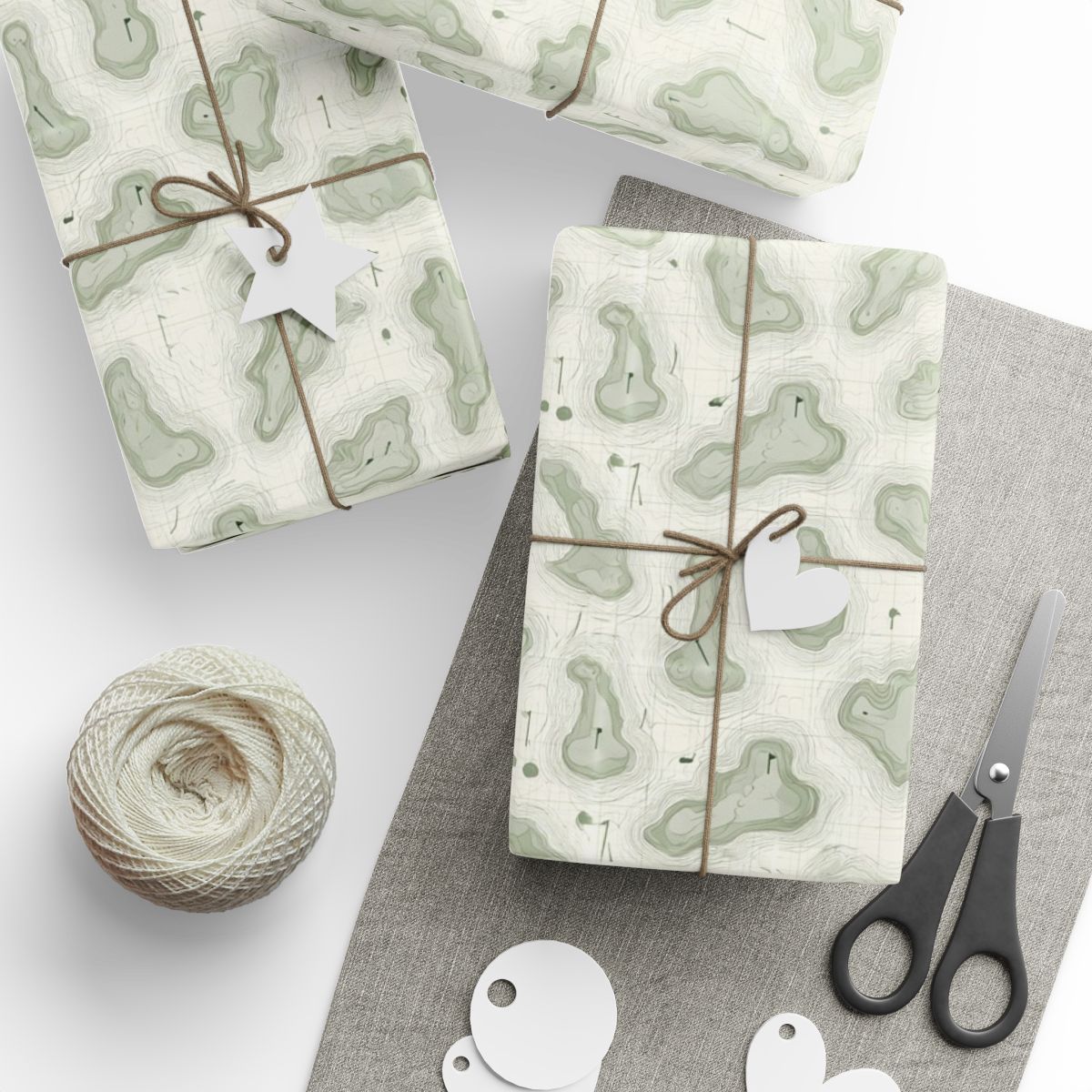 Topographic Golf Map Wrapping Paper