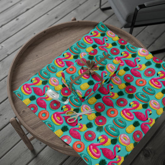 Tropical Pool Float Wrapping Paper