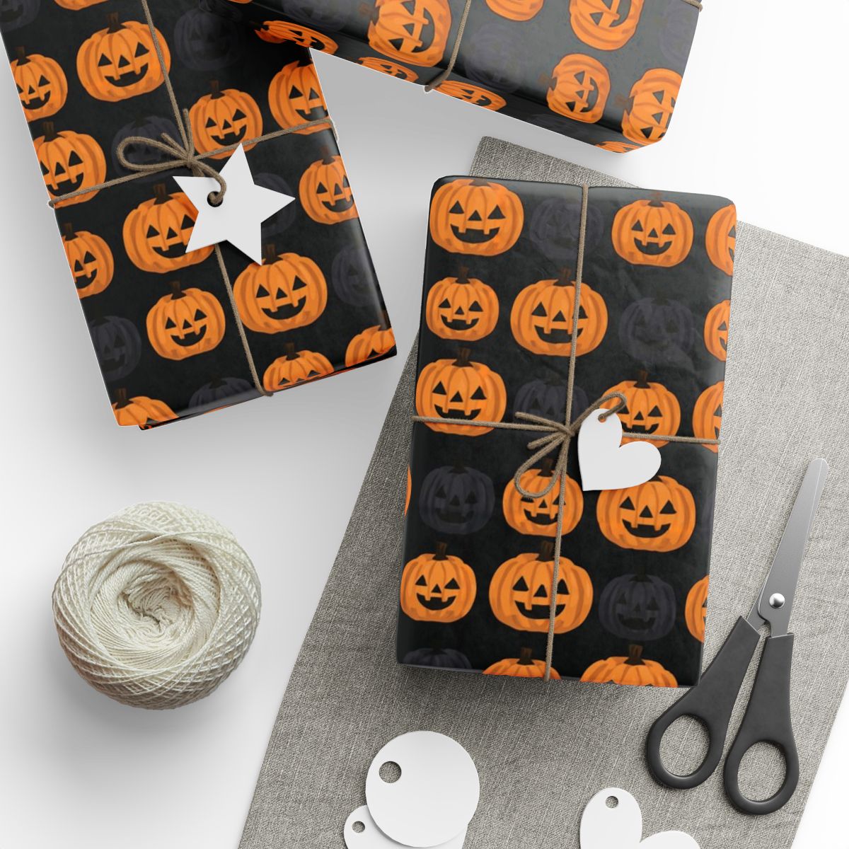 Two-Tone Jack-O-Lantern Wrapping Paper