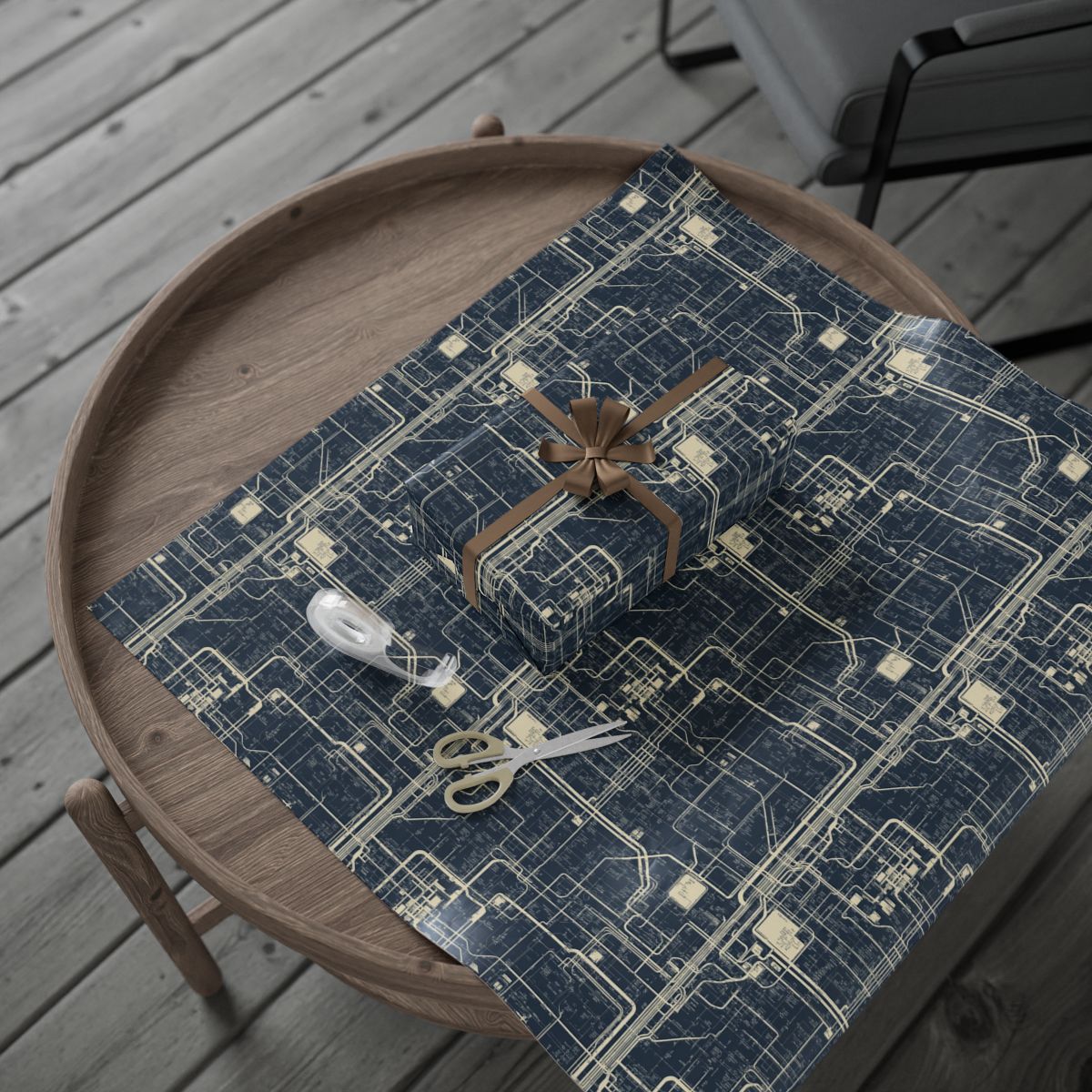 Utility & Infrastructure Map Wrapping Paper — Grid No. 001