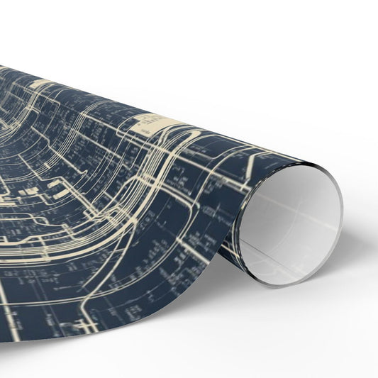 Utility & Infrastructure Map Wrapping Paper — Grid No. 001