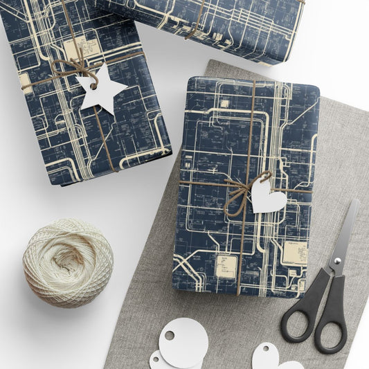 Utility & Infrastructure Map Wrapping Paper — Grid No. 001