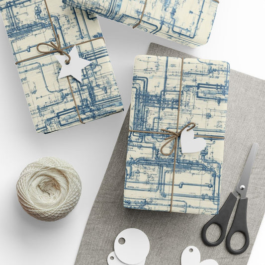 Utility & Infrastructure Map Wrapping Paper — Grid No. 002