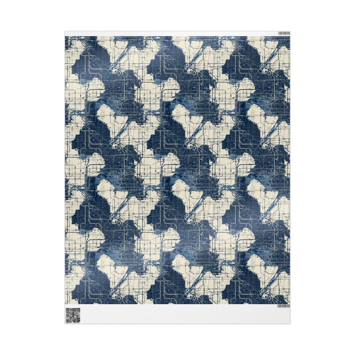 Utility & Infrastructure Map Wrapping Paper — Grid No. 003