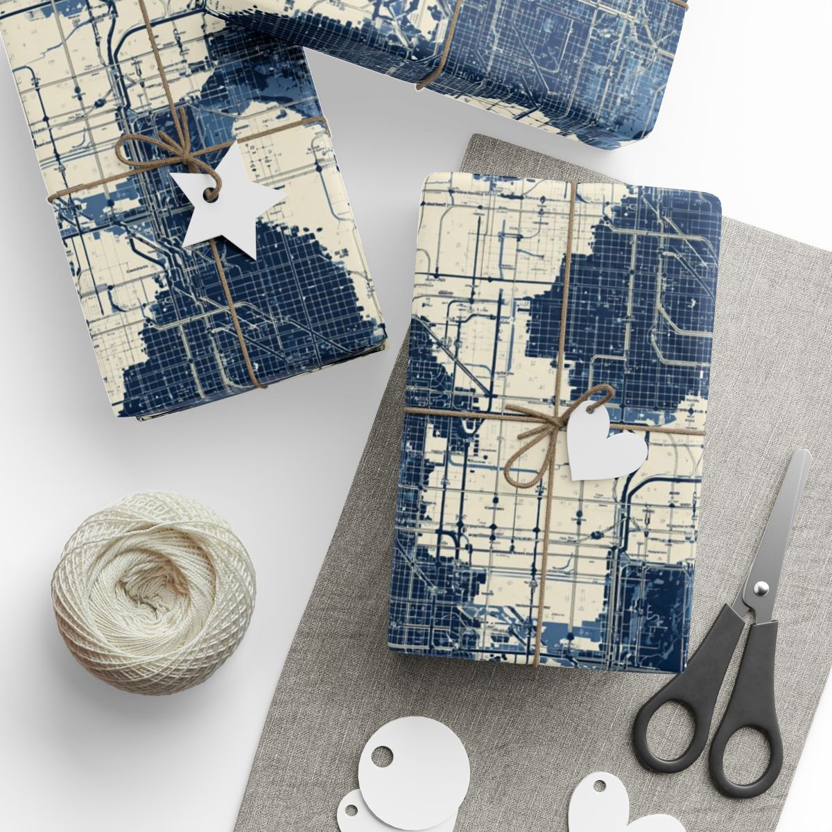 Utility & Infrastructure Map Wrapping Paper — Grid No. 003