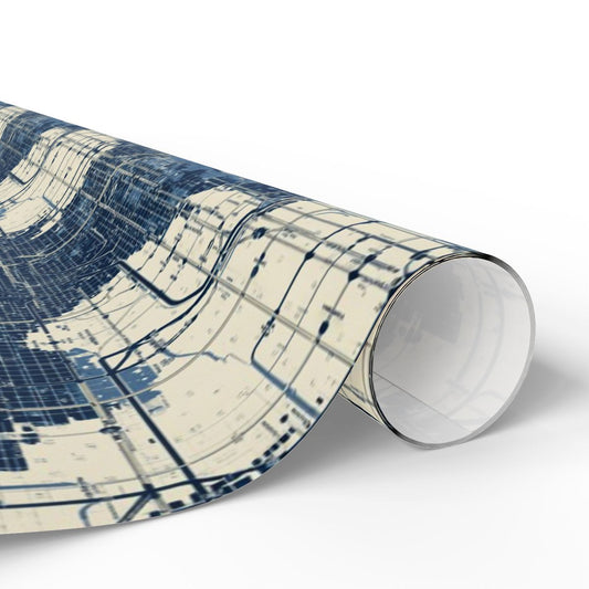 Utility & Infrastructure Map Wrapping Paper — Grid No. 003