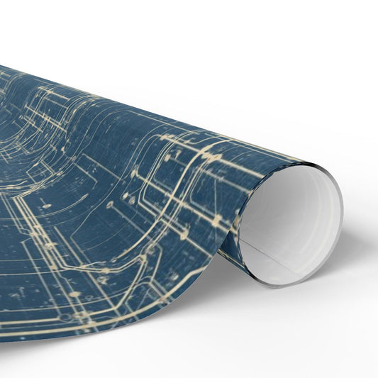 Utility & Infrastructure Map Wrapping Paper — Grid No. 004