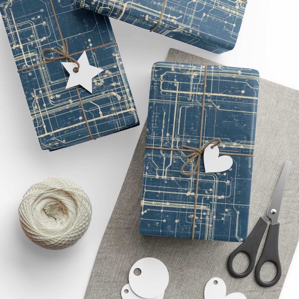 Utility & Infrastructure Map Wrapping Paper — Grid No. 004