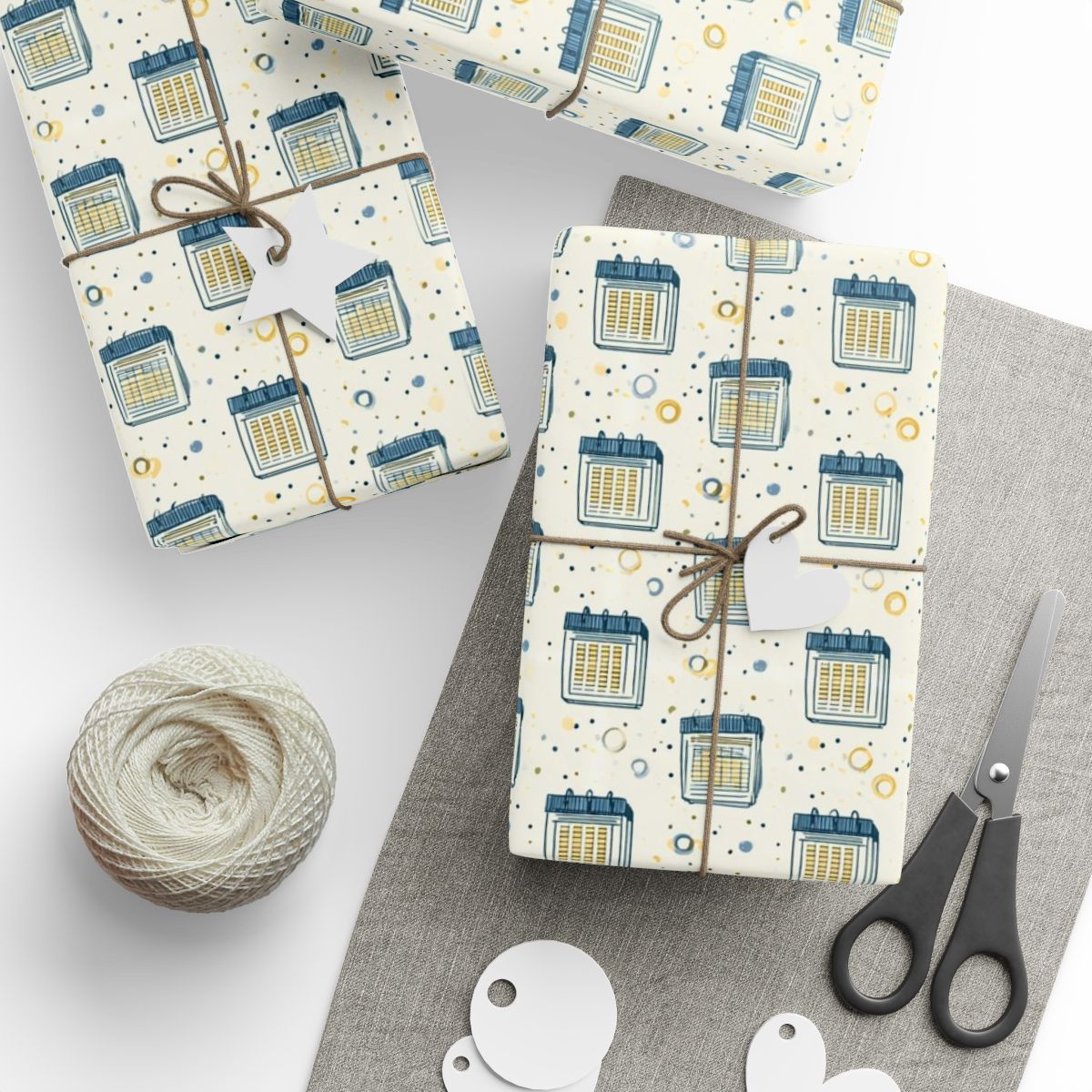 Vintage Analog Calendar Wrapping Paper