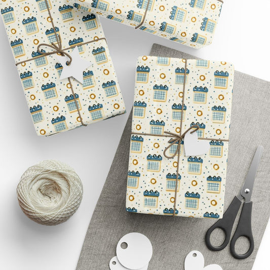 Vintage Analog Calendar Wrapping Paper